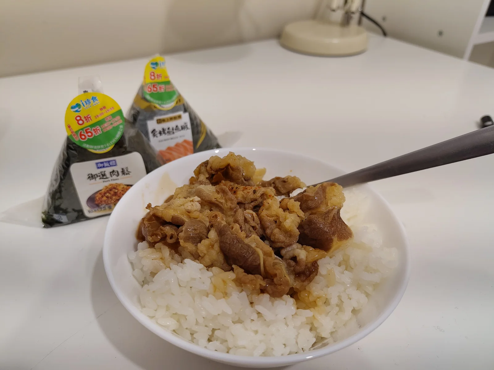 Japanese Beef Donburi and Onigiri from 7-eleven.